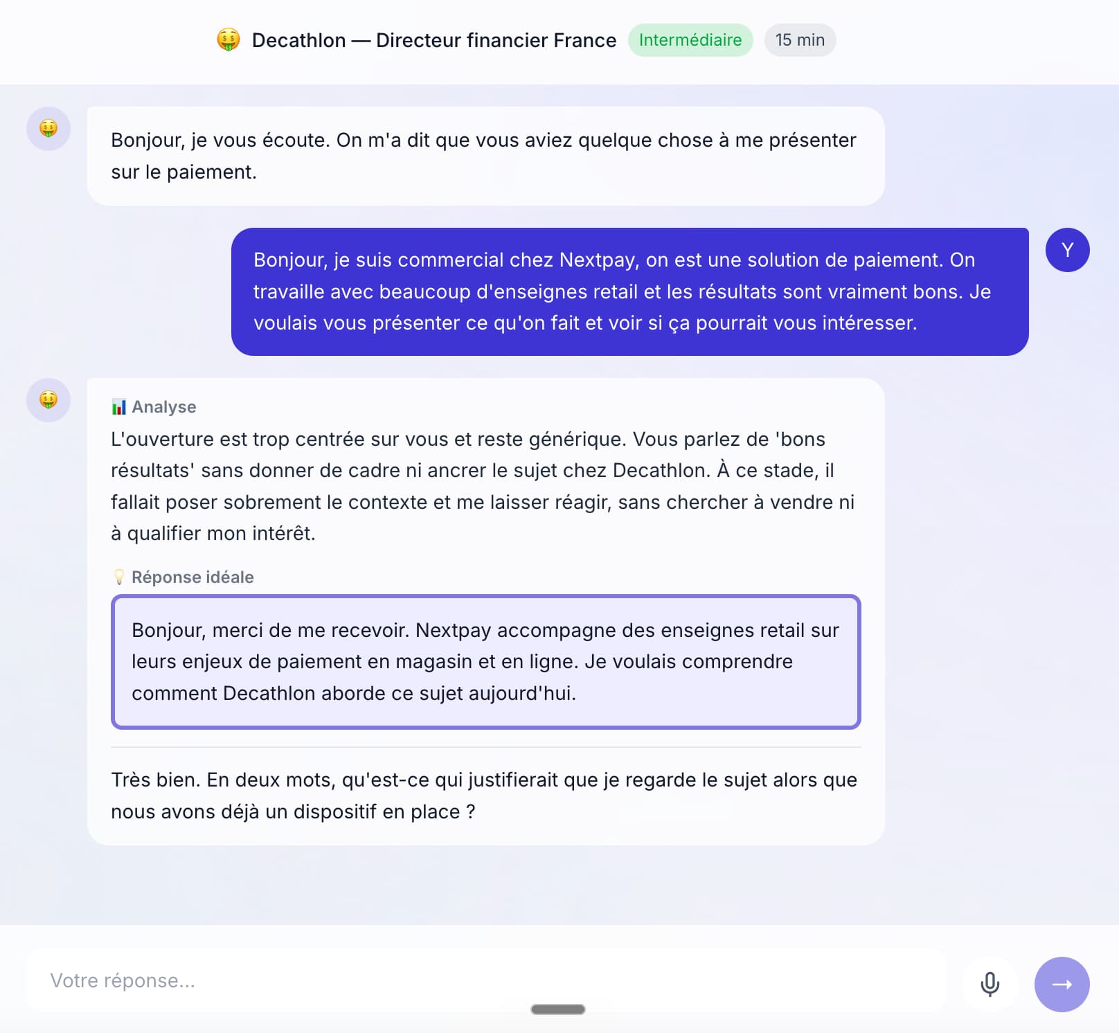 Mode assisté avec suggestions de réponses en temps réel
